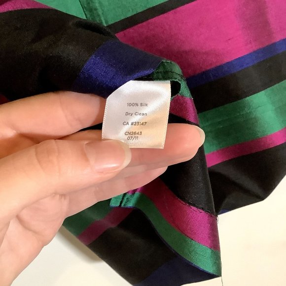 Talbots Green Purple Silk Tank Size 14 - Picture 6 of 6